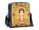 Frida Kahlo Figürlü Büyük Postacı Kol Çantası Etnik Bohem Style - Siyah