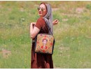 Frida Kahlo Figürlü Büyük Postacı Kol Çantası Etnik Bohem Style - Siyah