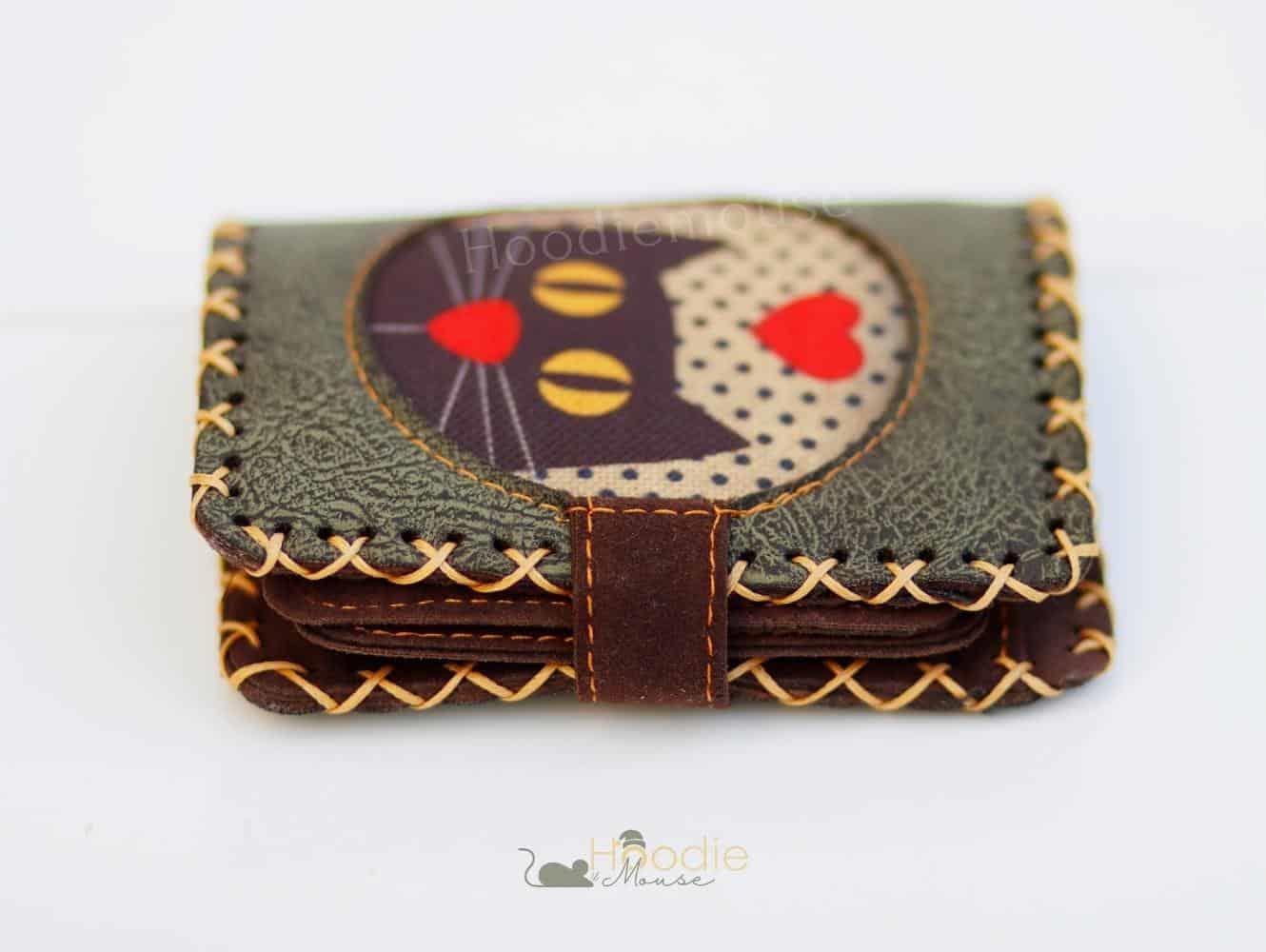 Kedi Askı Figürlü Küçük Cüzdan Etnik Bohem Retro Style -Yesil