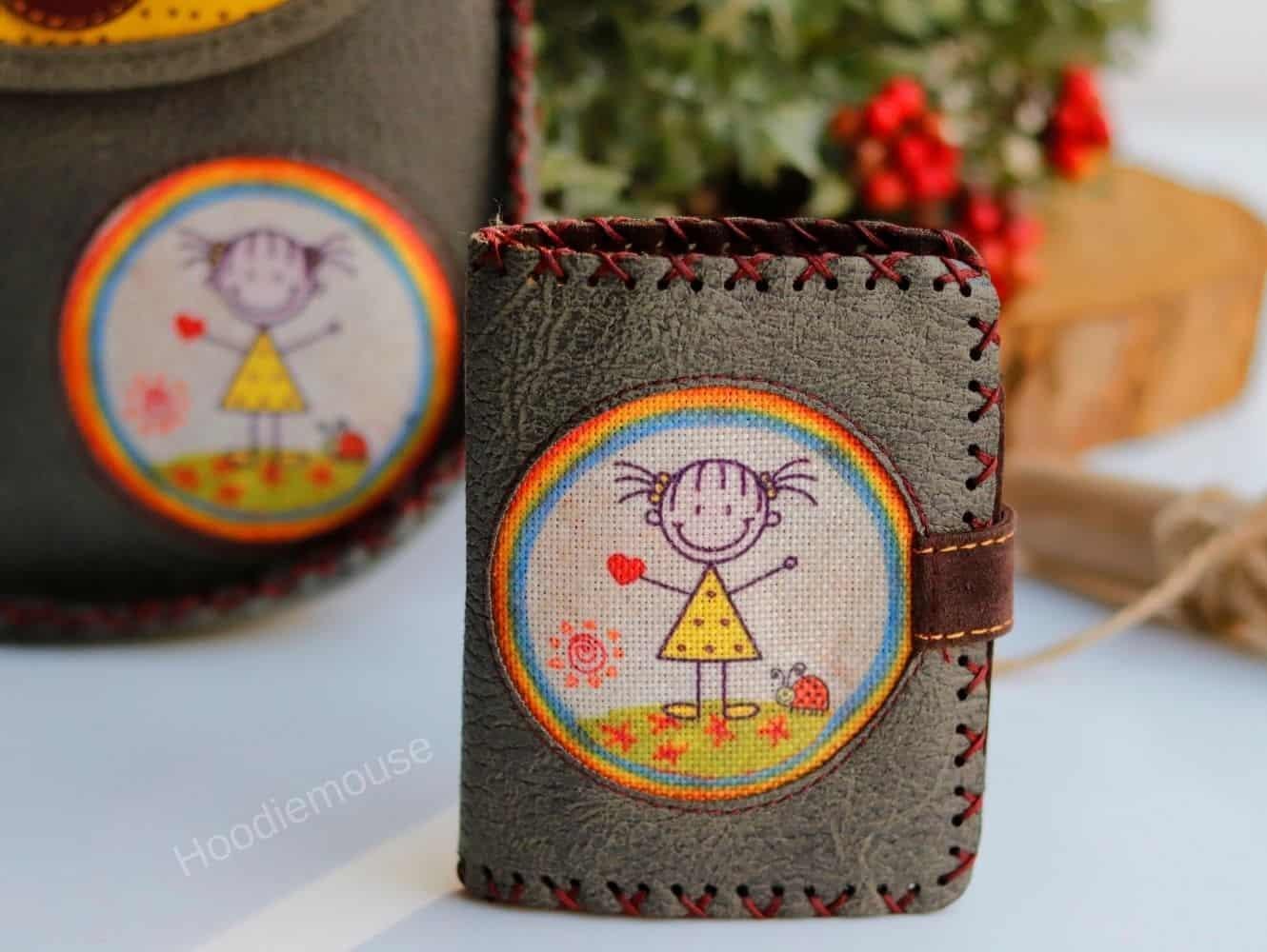 Cin Ayse Figürlü Etnik Bohem Retro Stil Cüzdan – Yesil