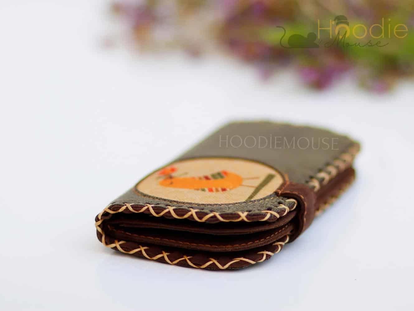 Kuş Figürlü Büyük Cüzdan Etnik Bohem Retro Vintage Style - YEŞİL