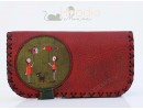 Balon Tutan Kız Figürlü Büyük Cüzdan Etnik Bohem Retro Vintage Style - BORDO
