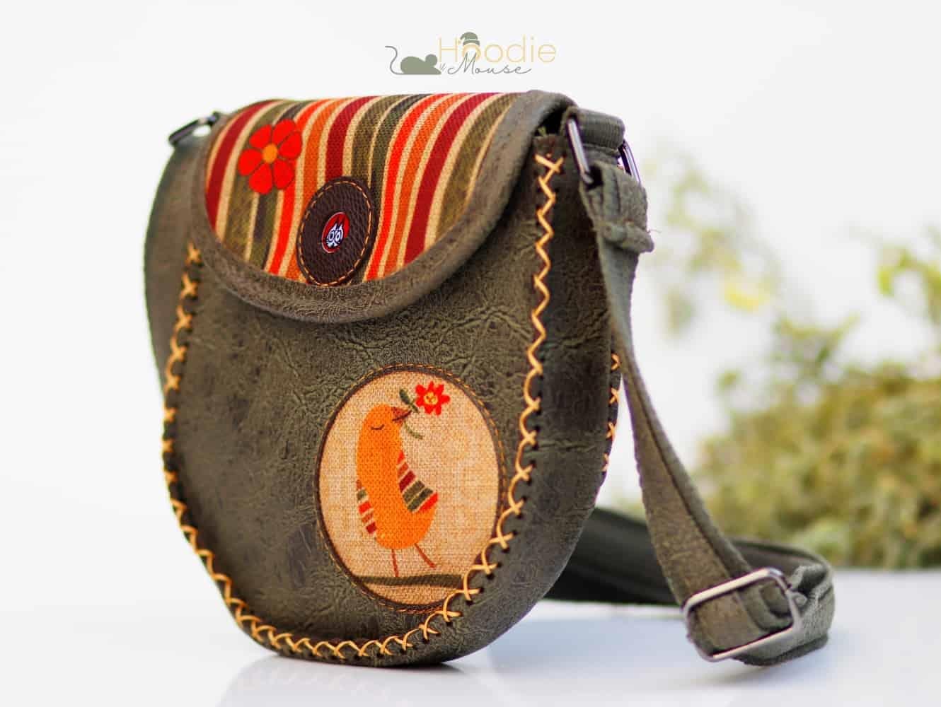 Kuş Figürlü Çapraz Örgülü Kol Çantası Etnik Bohem Style - Yesil