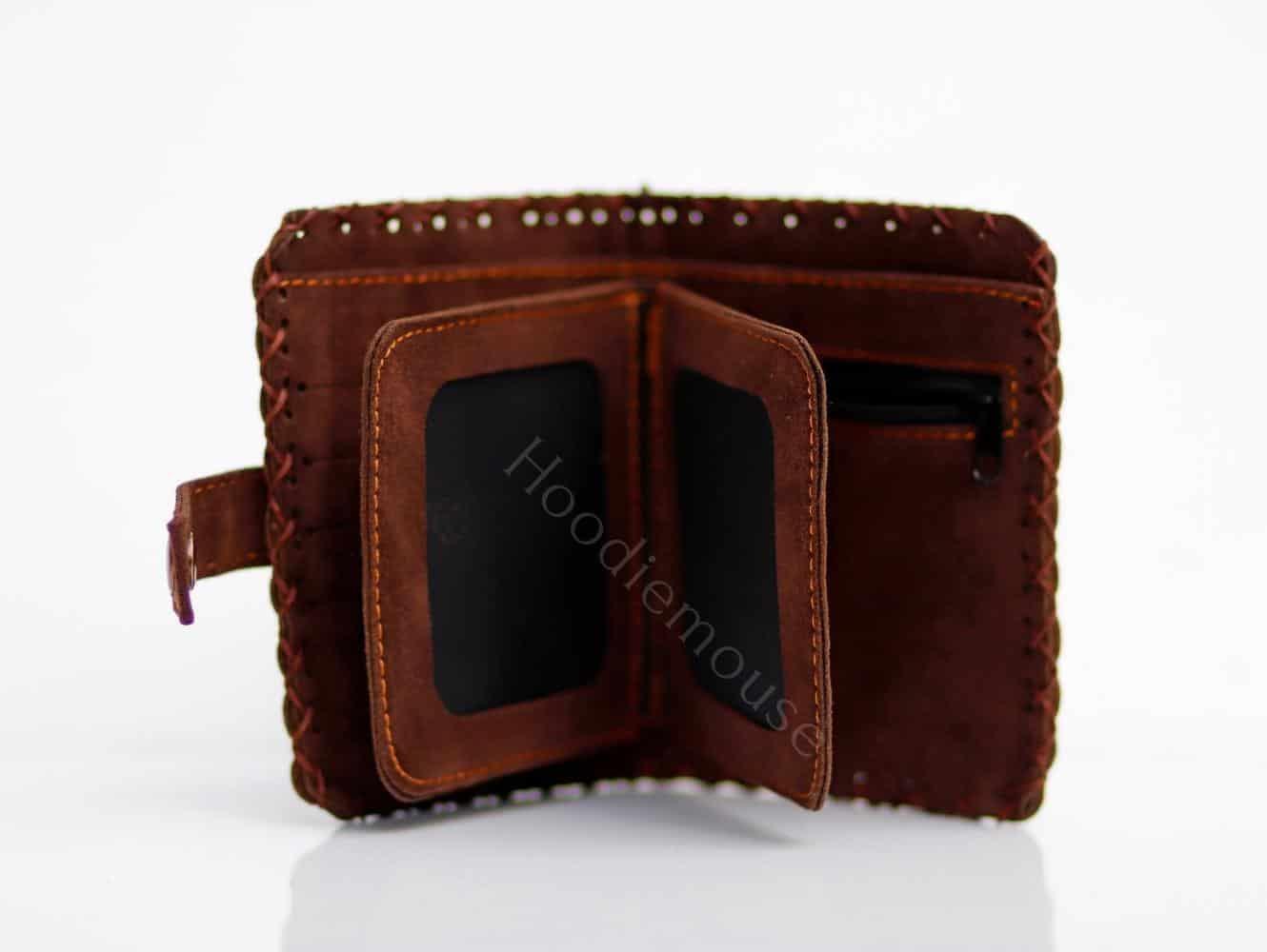 Fil Figürlü Küçük Cüzdan Etnik Bohem Retro Style -  Bordo