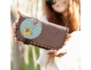 Fil Figürlü Büyük Cüzdan Etnik Bohem Retro Vintage Style  - KAHVERENGİ
