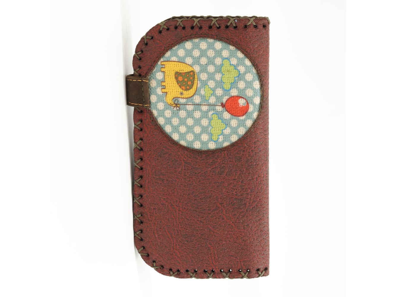 Fil Figürlü Büyük Cüzdan Etnik Bohem Retro Vintage Style  - BORDO