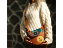Baykuş Figürlü Çapraz Örgülü Kol Çantası Etnik Bohem Style - Taba