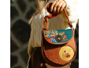 Baykuş Figürlü Çapraz Örgülü Kol Çantası Etnik Bohem Style - Taba