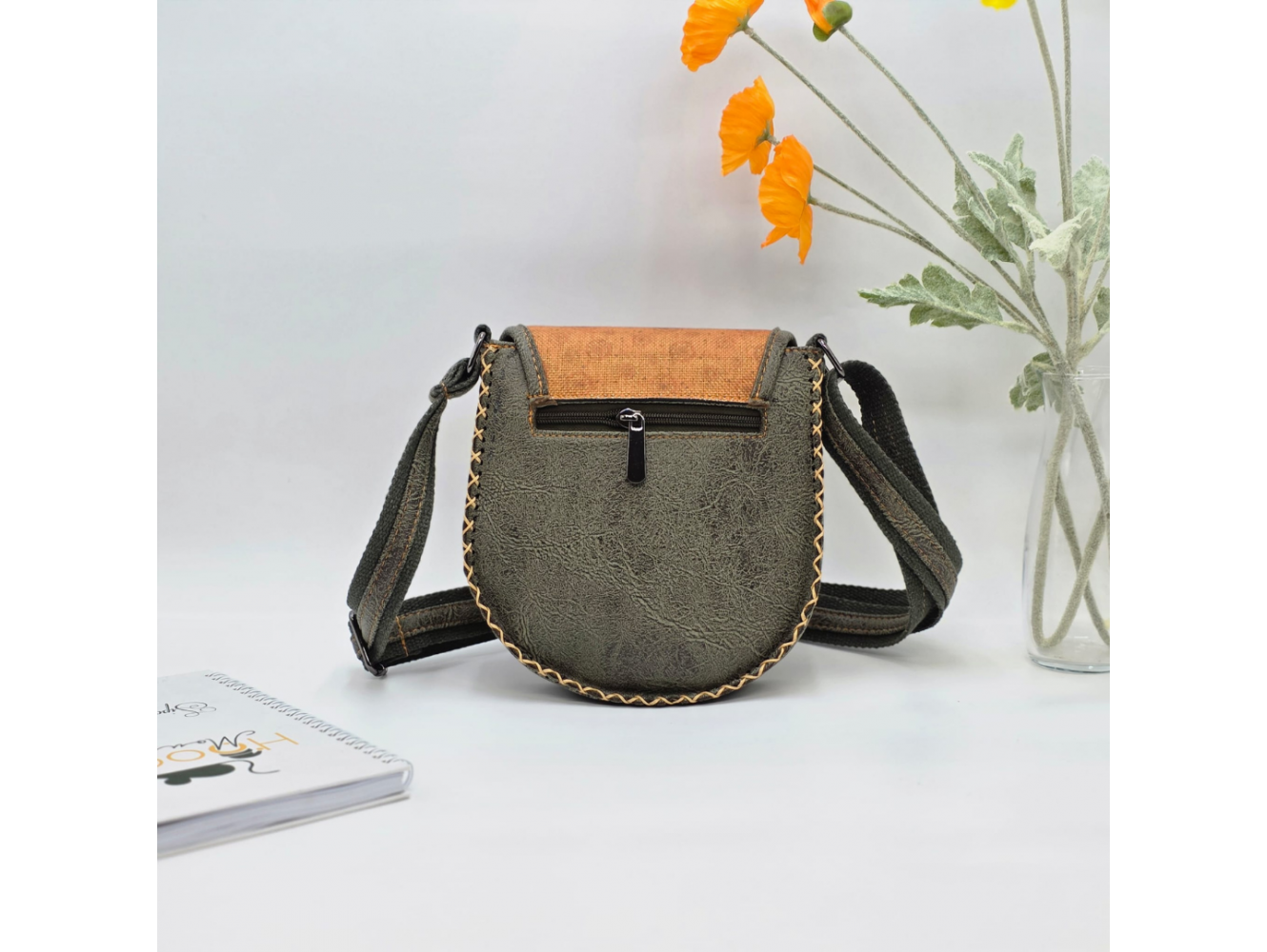 Rakun Figürlü Çapraz Örgülü Kol Çantası Etnik Bohem Style - Yesil