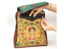 Klasik Frida Figürlü Kapaklı Sırt Çantası Etnik Bohem Style - BORDO