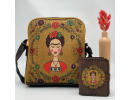 Frida Figürlü Büyük Postacı Kol Çantası Etnik Bohem Style Çanta Kahverengi Cüzdan Kahverengi Kombin