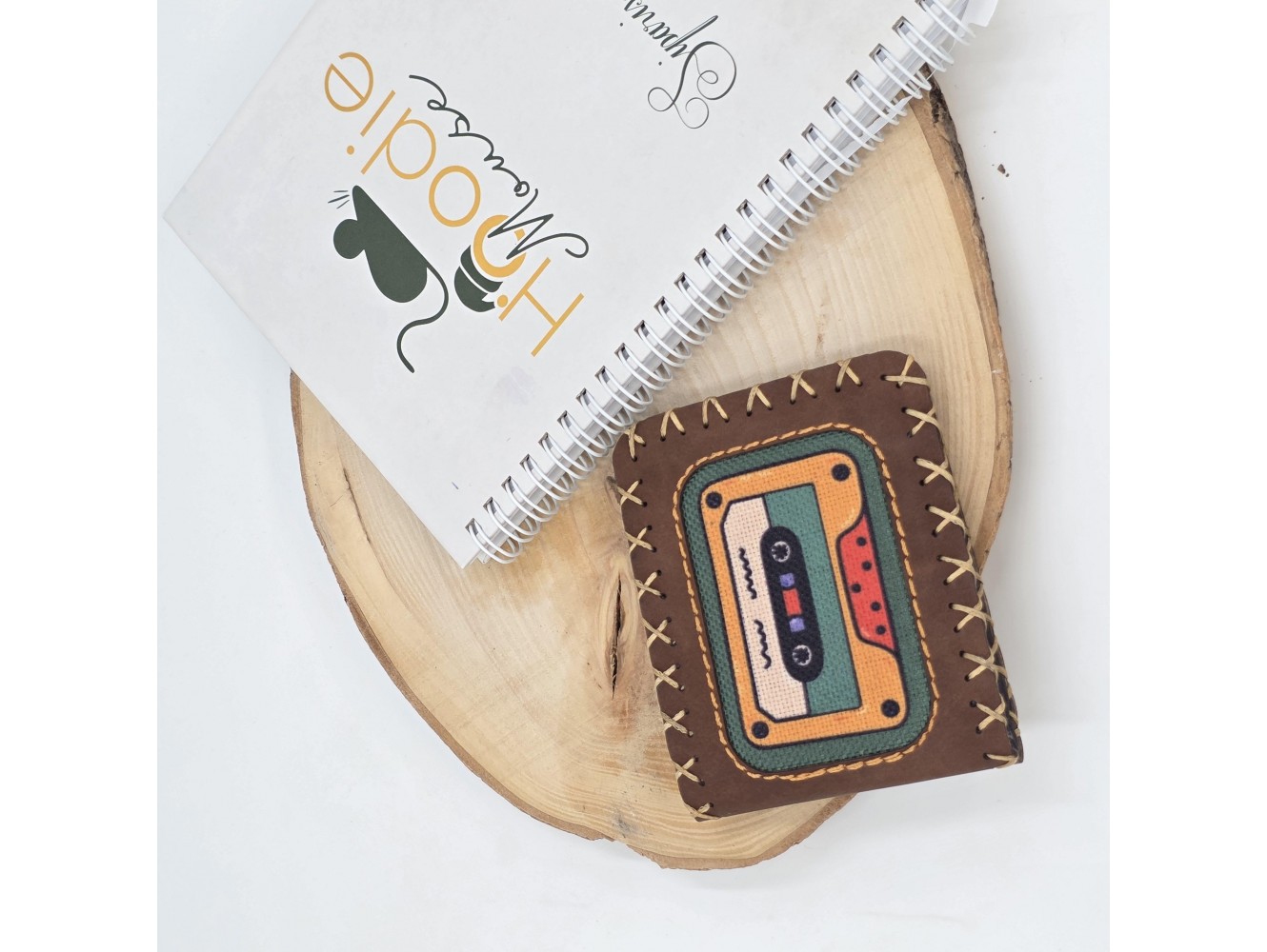 Retro Kaset Figürlü Küçük Cüzdan Etnik Bohem Retro Style -Taba