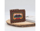 Retro Kaset Figürlü Küçük Cüzdan Etnik Bohem Retro Style -Taba