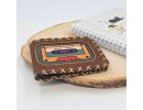 Retro Kaset Figürlü Küçük Cüzdan Etnik Bohem Retro Style -Taba