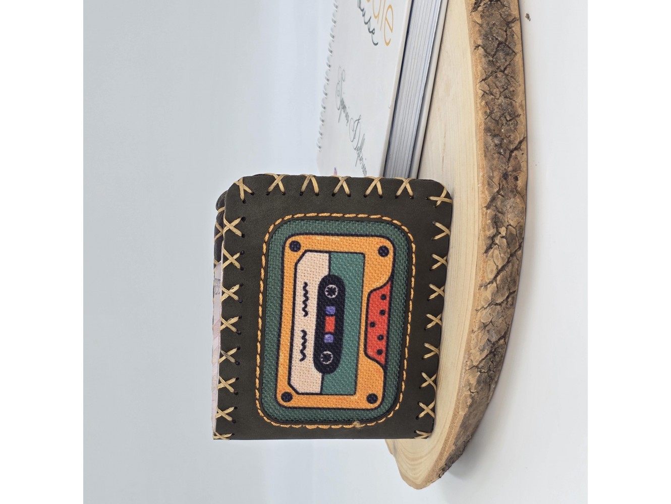 Retro Kaset Figürlü Küçük Cüzdan Etnik Bohem Retro Style -Yeşil